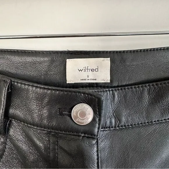 Aritzia Wilfred Free Black Faux Leather Melina Pant - Picture 6 of 6